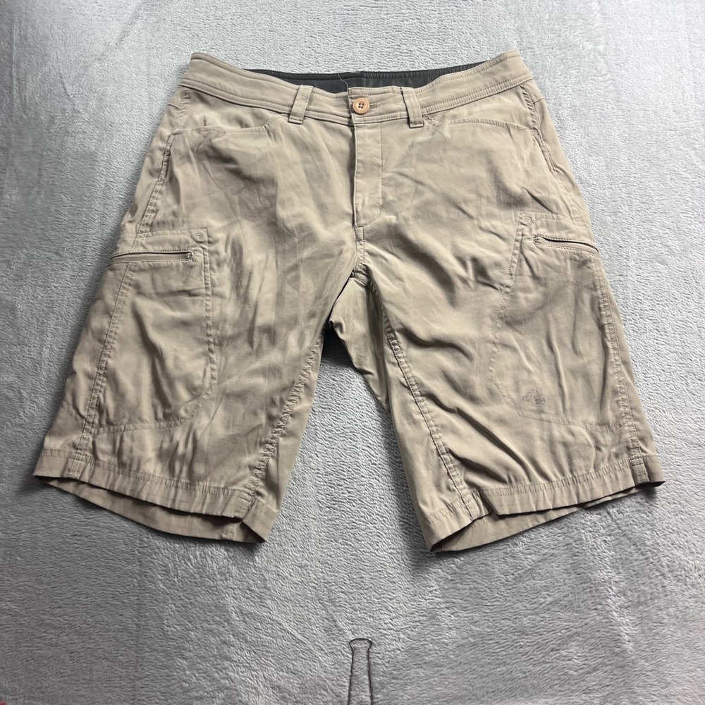 Eddie Bauer First Ascent Mens Cargo Shorts Khaki Tan Size 34 Hiking Outdoor